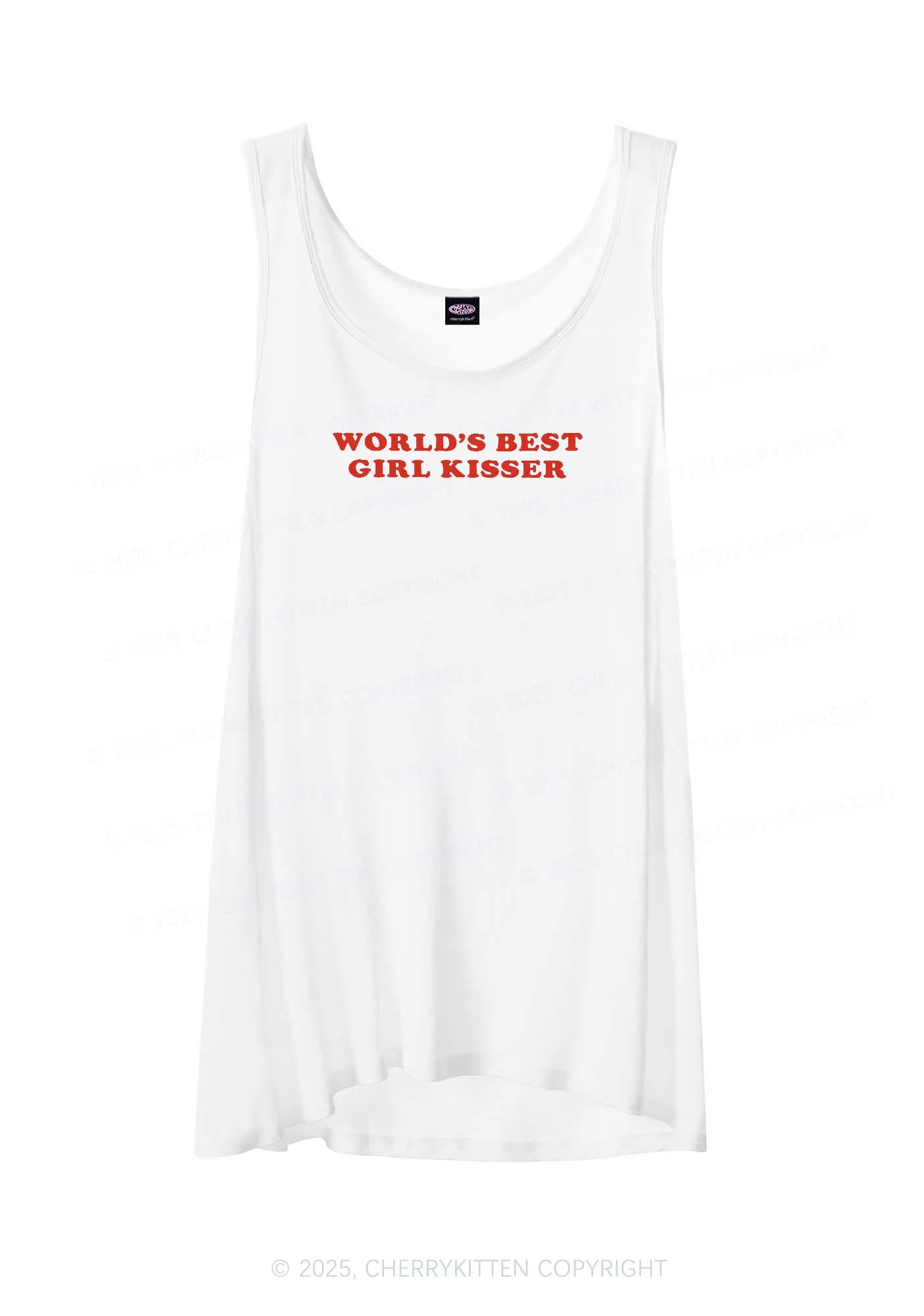 Best Girl Kisser Pride Y2K Sheer Boyfriend Tank Cherrykitten