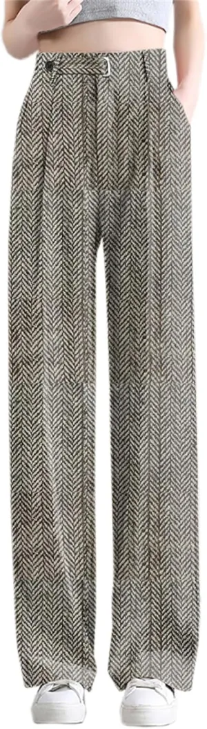 Betusline Women's Wide Leg Pants Business Casual Straight Office Trousers for Women, X-Small-3X-Large