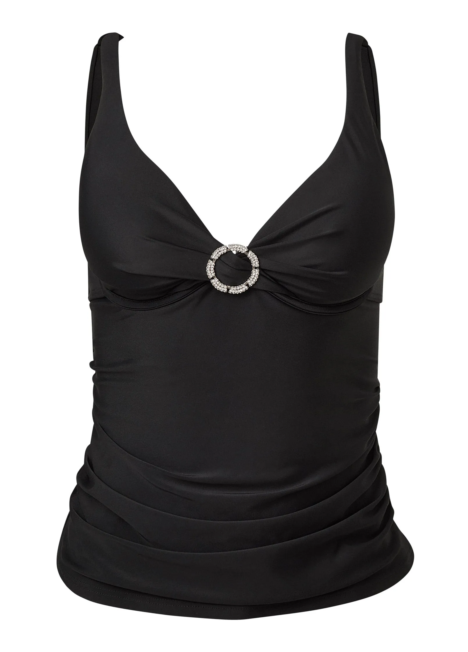 Bling Ring Tankini Top - Black Beauty