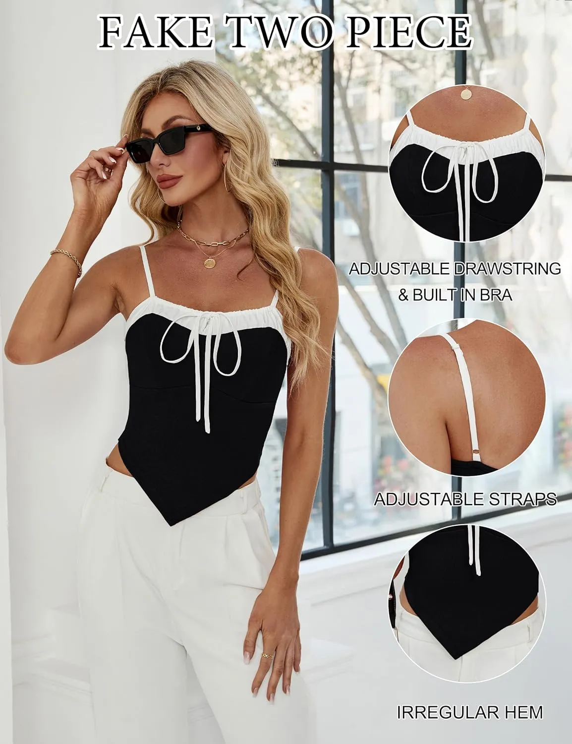 Blooming Jelly Womens Summer Crop Tank Tops Sexy Going Out Outfits 2025 Sleeveless Shirt Y2k Camisole Fashion Clothes