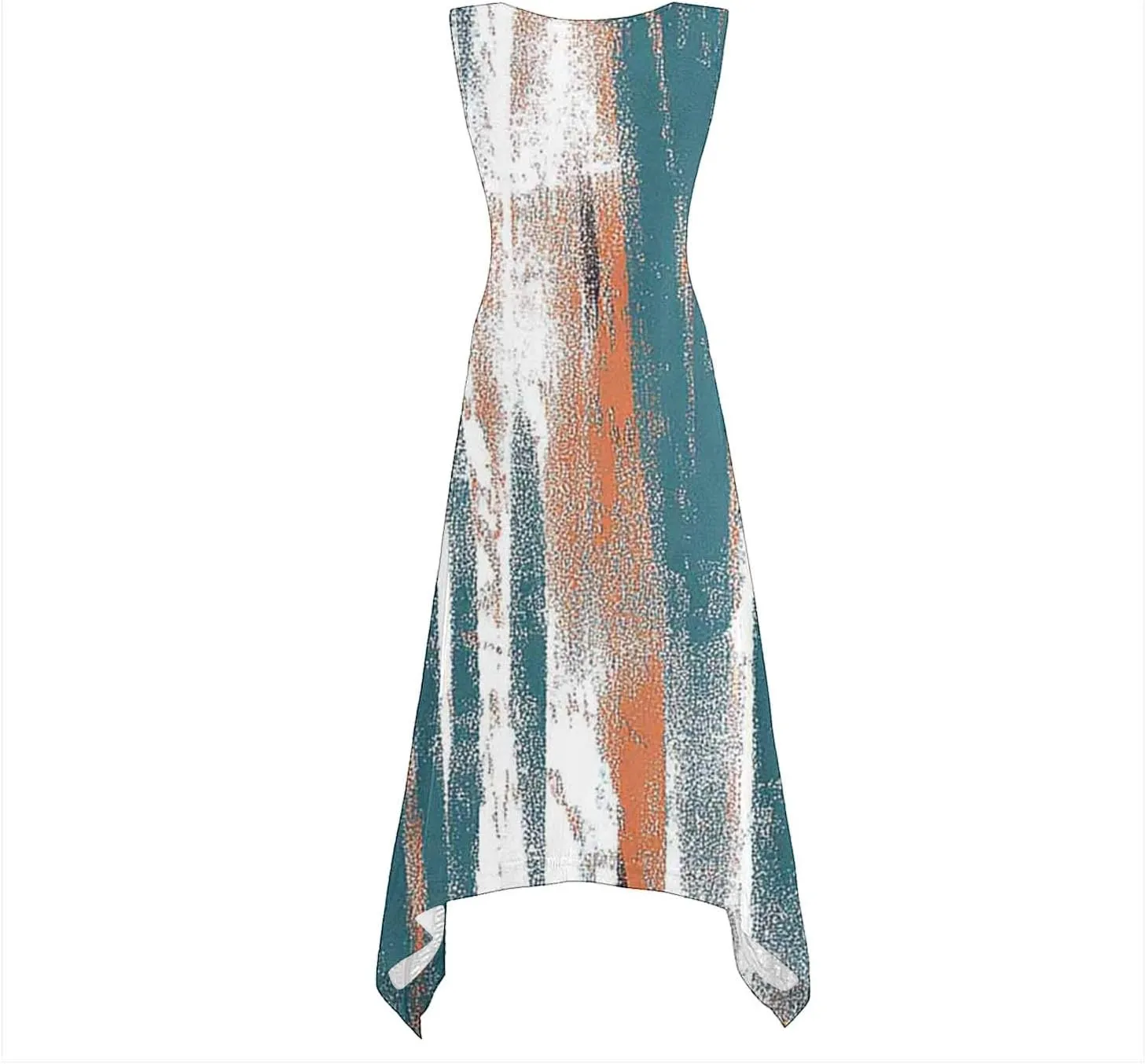 Boho Dresses for Women Casual 2025 Floral Print Sleeveless Dresses with Pockets Handkerchief Hem Beach Sundresses