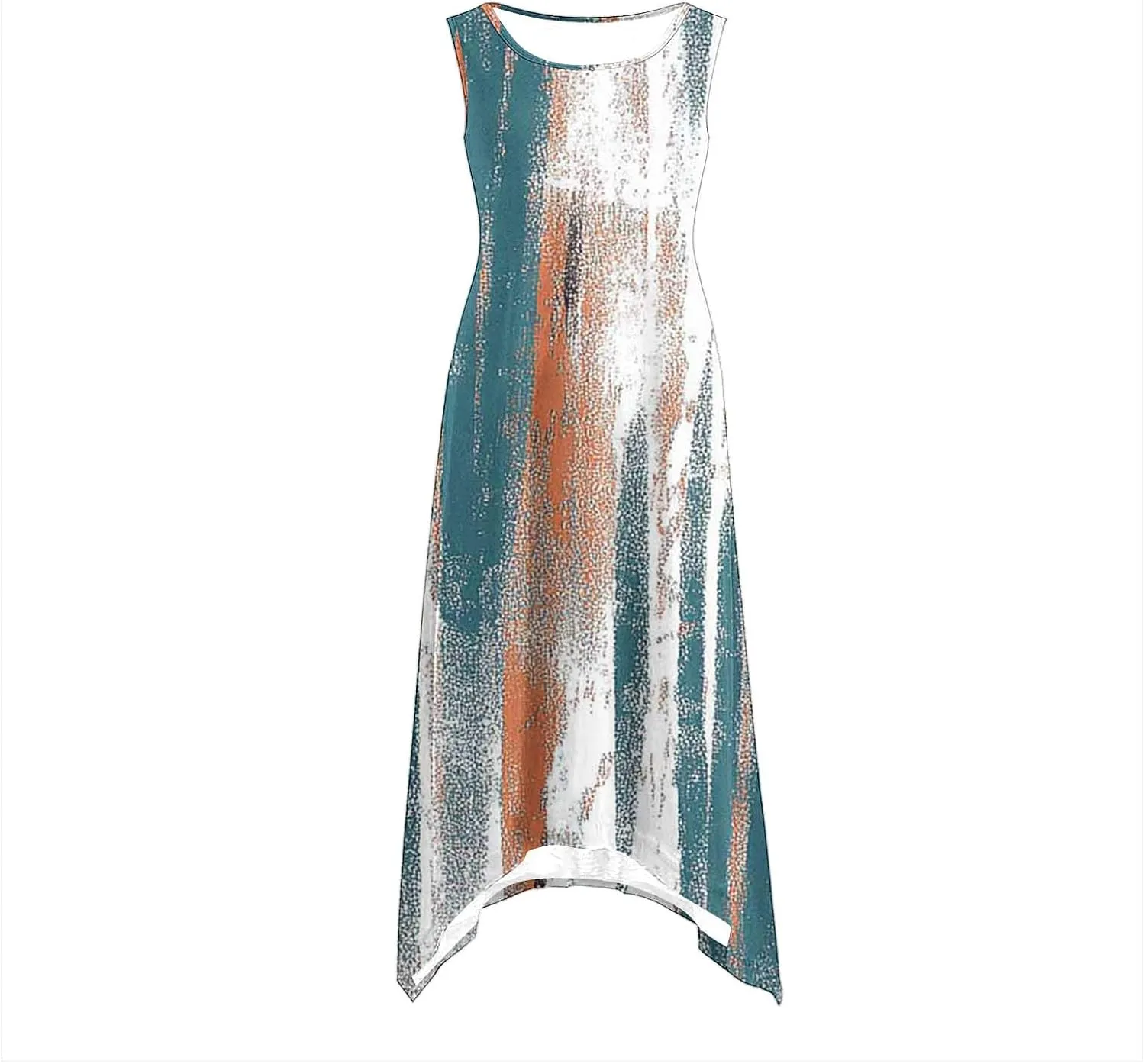 Boho Dresses for Women Casual 2025 Floral Print Sleeveless Dresses with Pockets Handkerchief Hem Beach Sundresses