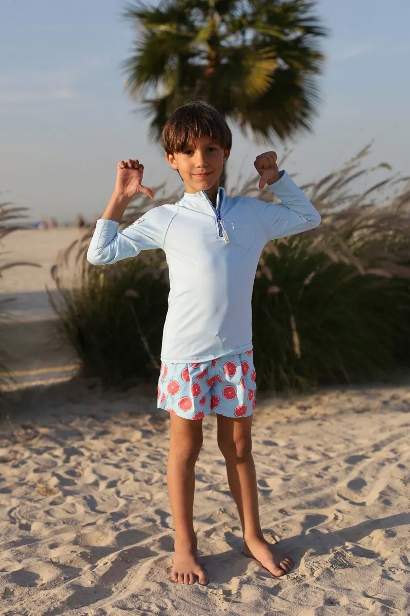 BOY SWIM SHORTS - Sweet Pomelo light blue