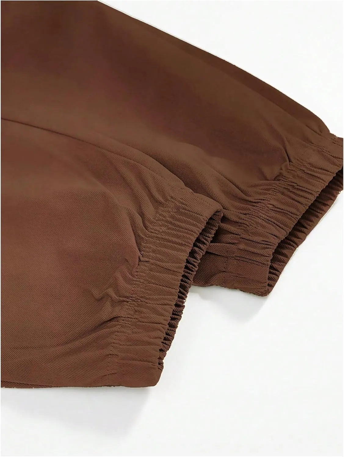 Boy's Wide Leg Cargo Pants Drawstring Waist Baggy Track Pants Trousers Streetwear