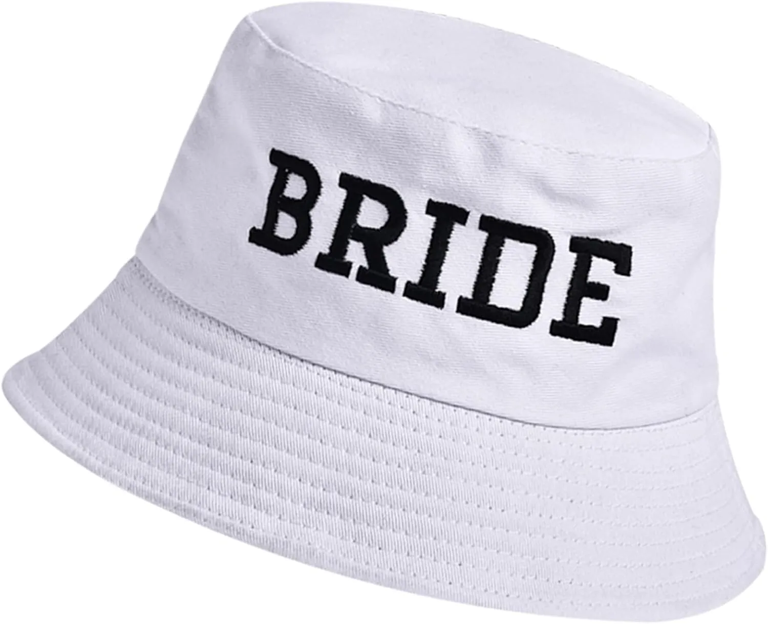Bride Bucket Hat for Bachelorette Party Embroidered Sun Hat Bridal Shower Bride to be Gift White