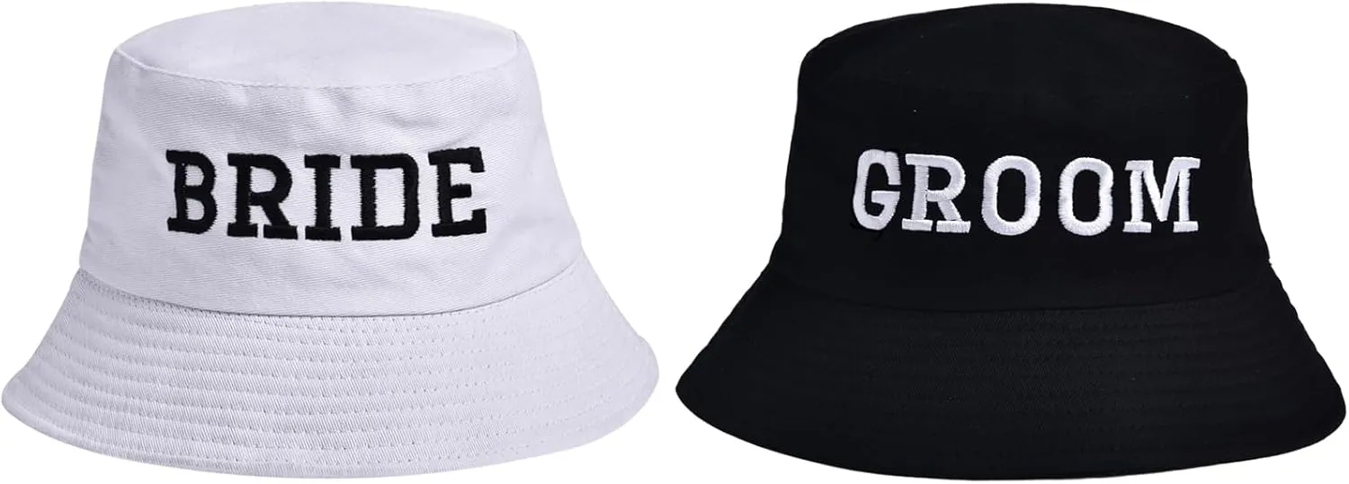 Bride Bucket Hat for Bachelorette Party Embroidered Sun Hat Bridal Shower Bride to be Gift White
