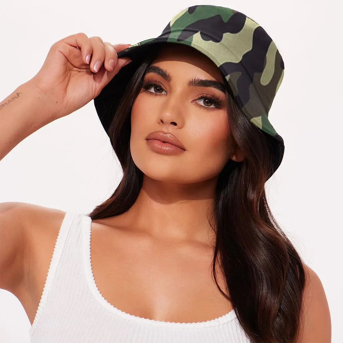 Bucket Hat Beach Sun Hat Fishing Hat for Women Men, Outdoor Travel Reversible Double Side Wear Fisherman Hat