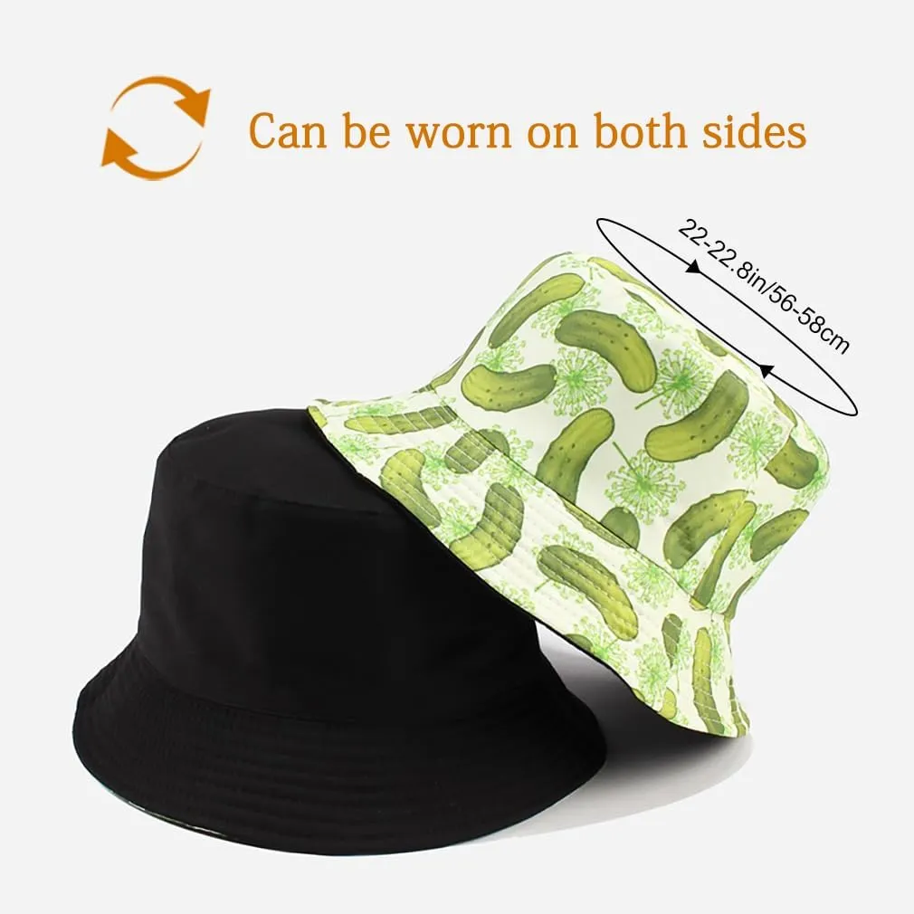 Bucket Hat Beach Sun Hat Fishing Hat for Women Men, Outdoor Travel Reversible Double Side Wear Fisherman Hat