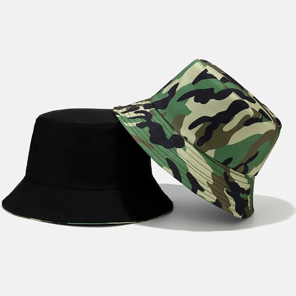 Bucket Hat Beach Sun Hat Fishing Hat for Women Men, Outdoor Travel Reversible Double Side Wear Fisherman Hat