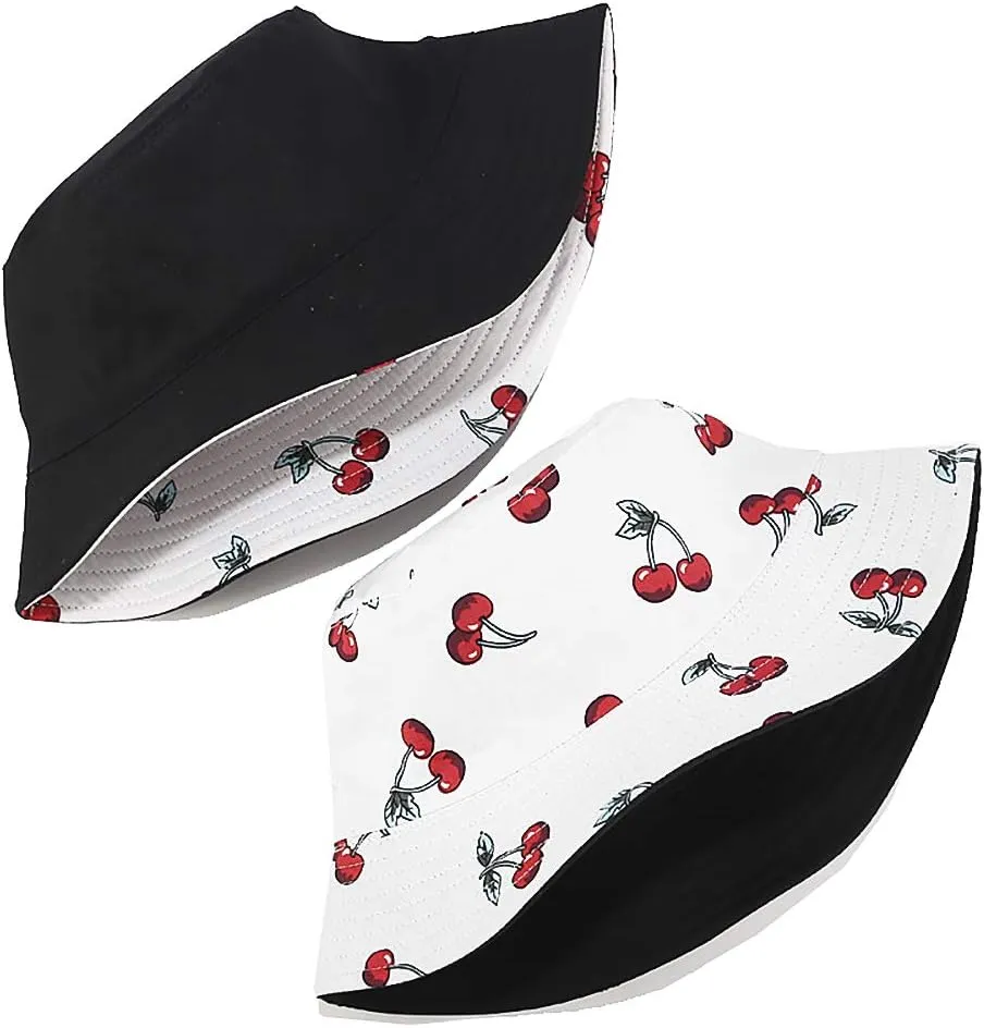 Bucket Hat Beach Sun Hat Fishing Hat for Women Men, Outdoor Travel Reversible Double Side Wear Fisherman Hat