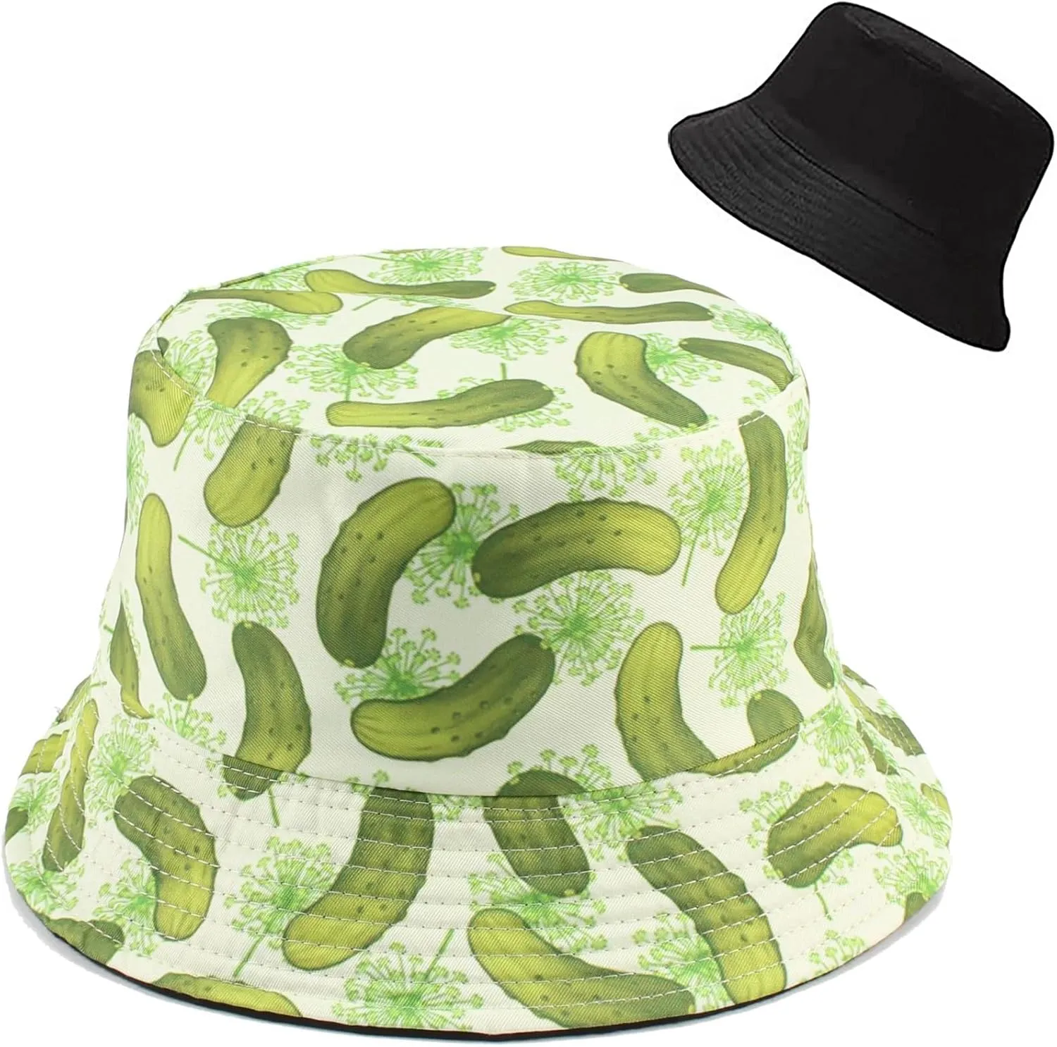 Bucket Hat Beach Sun Hat Fishing Hat for Women Men, Outdoor Travel Reversible Double Side Wear Fisherman Hat