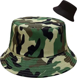 Bucket Hat Beach Sun Hat Fishing Hat for Women Men, Outdoor Travel Reversible Double Side Wear Fisherman Hat