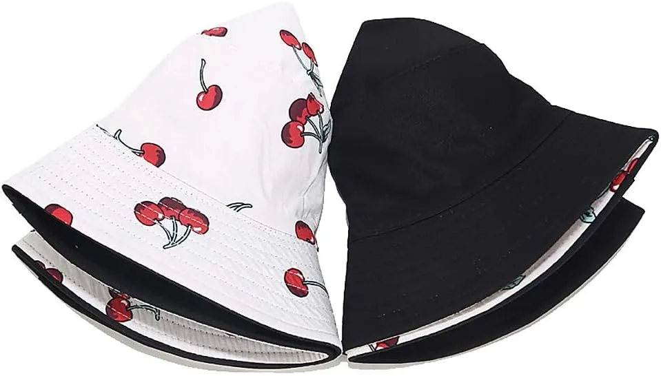 Bucket Hat Beach Sun Hat Fishing Hat for Women Men, Outdoor Travel Reversible Double Side Wear Fisherman Hat