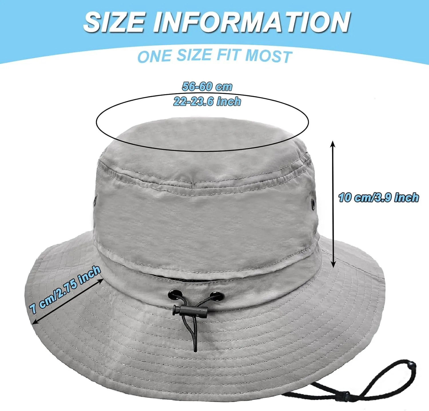 Bucket Hat for Men Packable Sun hat Quick Dry Mesh Breathable UV Protection Boonie Hat for Fishing Hiking Beach Safari