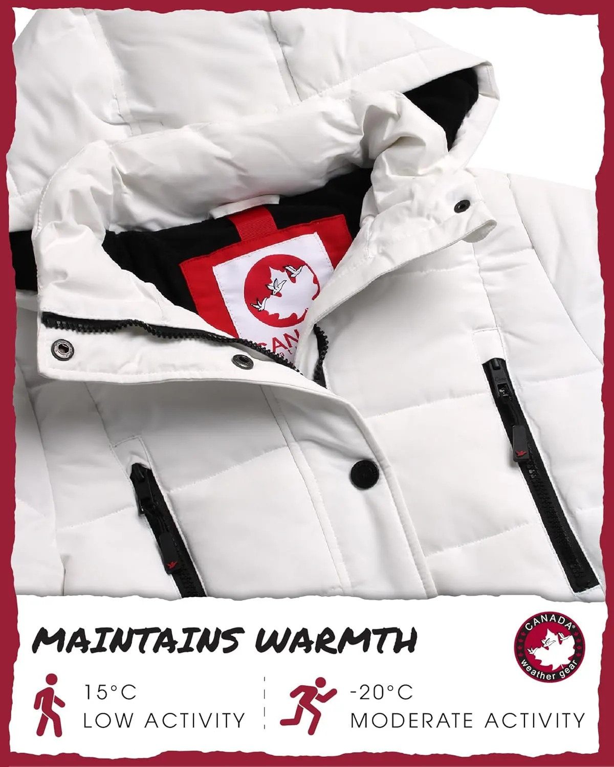 CANADA WEATHER GEAR Girls Winter Coat  Stadium Length Quilted Puffer Parka Jacket (7-16)