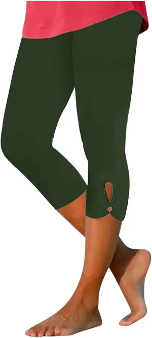 Capri Leggings for Women Summer Dressy Cropped Workout Yoga Leggings Stretch Pants High Waist Gym Compression Capris