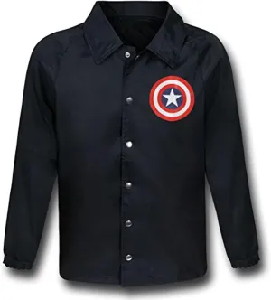 Captain America Shield Black Windbreaker- XLarge