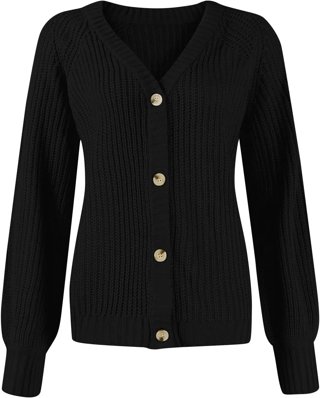 Cardigan Sweaters for Women Long Sleeve Button Down V-Neck Open Front Fall Sweaters Chunky Knit Outerwear Coats