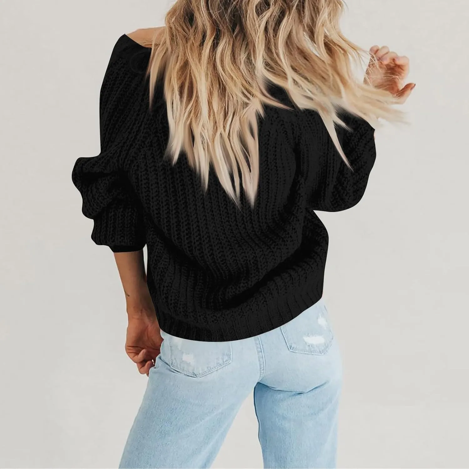 Cardigan Sweaters for Women Long Sleeve Button Down V-Neck Open Front Fall Sweaters Chunky Knit Outerwear Coats