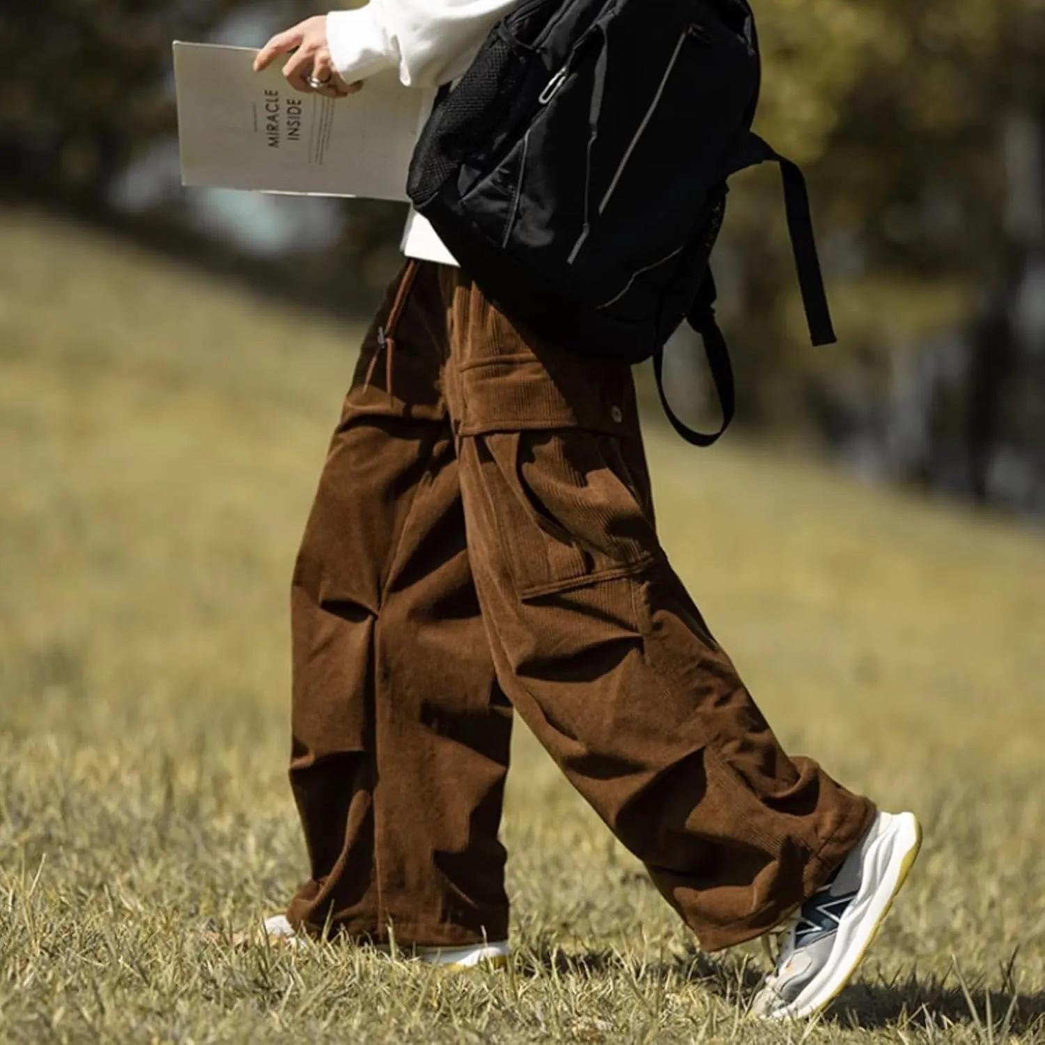 Cargo Pants for Men Baggy Cargo Pants Parachute Pants Trendy Stretchy High Waist Wide Leg Trousers with Pockets