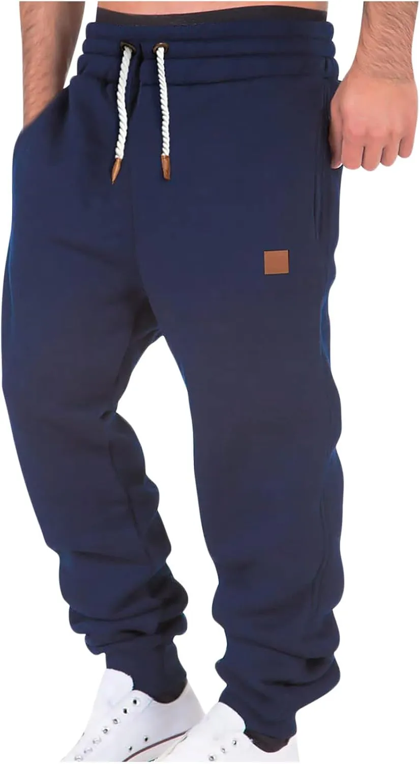 Cargo Pants for Men Casual Elastic Waist Pants Regular Fit Jogger Pants Outdoor Hiking Pants Gym Pants with Pockets
