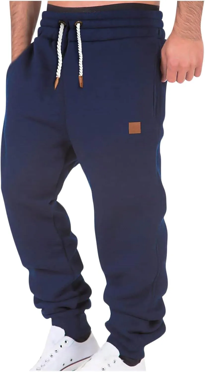 Cargo Pants for Men Casual Elastic Waist Pants Regular Fit Jogger Pants Outdoor Hiking Pants Gym Pants with Pockets