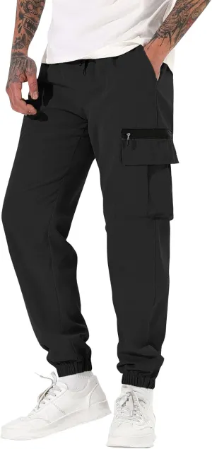 Cargo Pants for Men Drawstring Cotton Classic Work Pants Baggy Running Climbing Resistant Vintage Dress Pants Pockets
