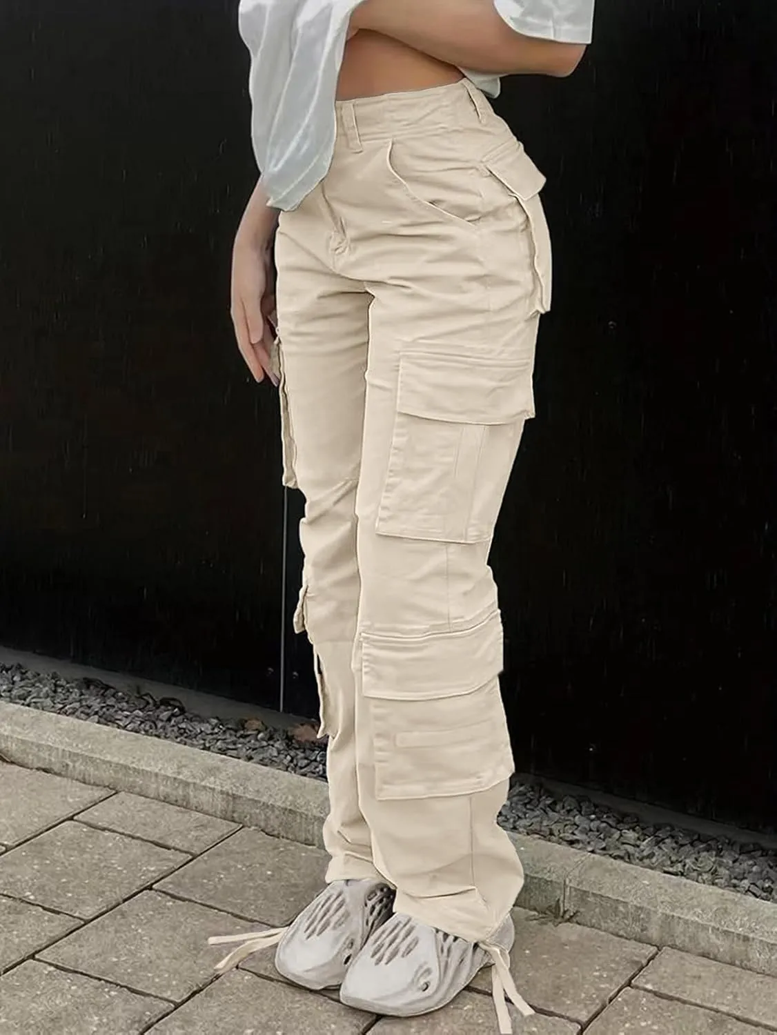Cargo Pants for Women High Waisted Casual Pants Baggy Y2k Straight Wide Leg Pants with Pockets Streetwear