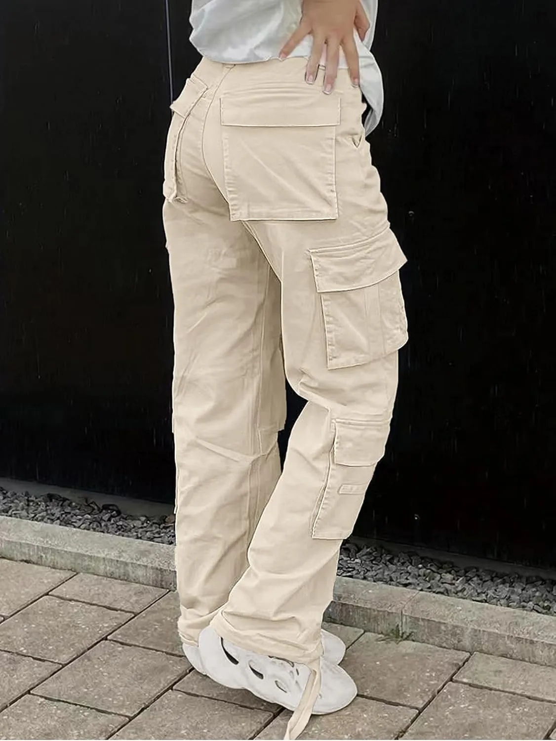 Cargo Pants for Women High Waisted Casual Pants Baggy Y2k Straight Wide Leg Pants with Pockets Streetwear