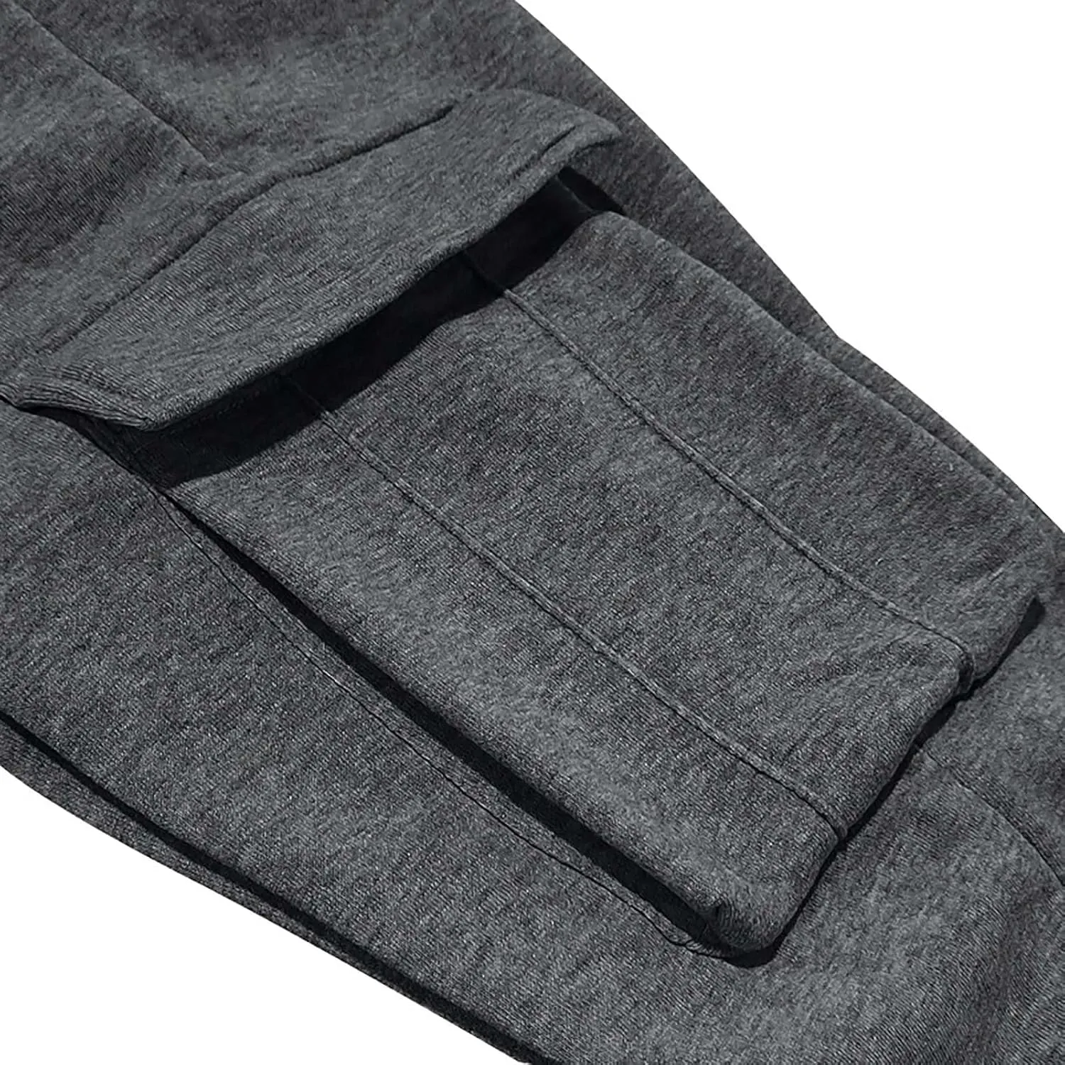 Cargo Sweatpants for Men Drawstring Elastic Waist Fleece Joggers with Pockets Athletic Workout Baggy Sweatpants