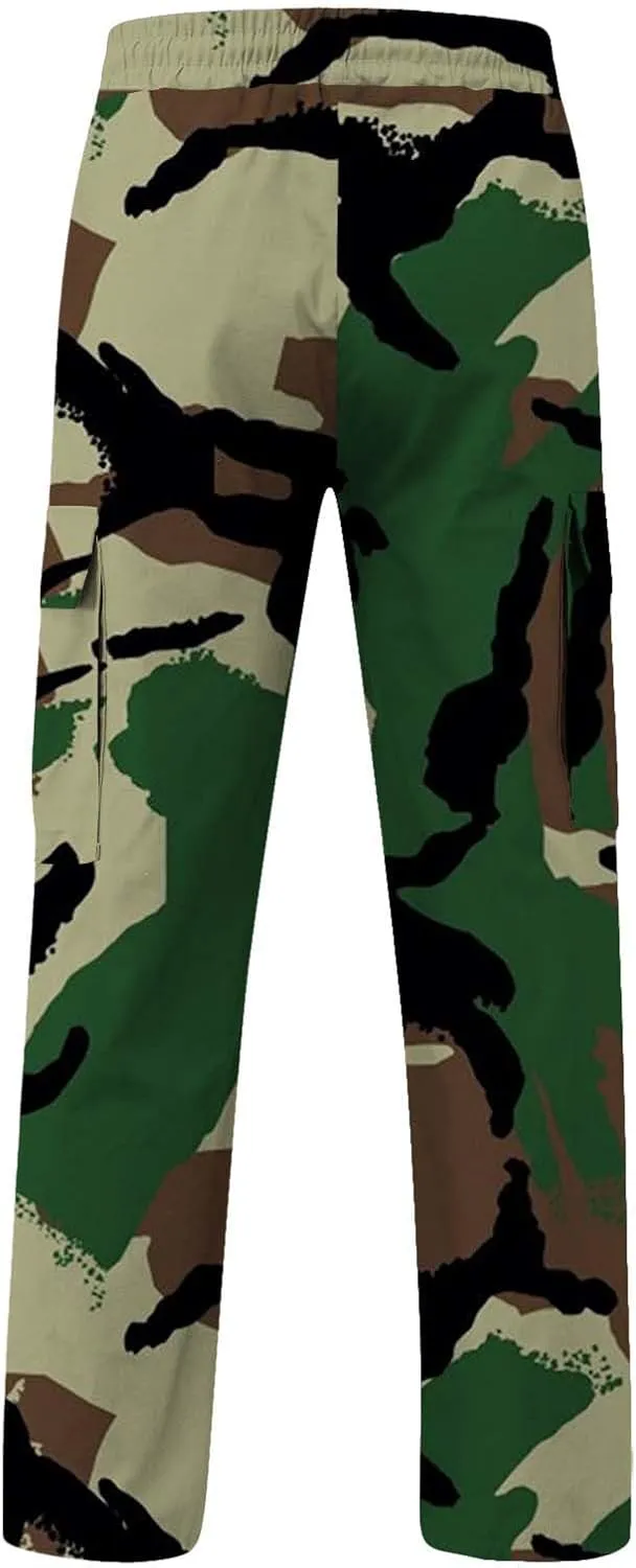 Casual Camo Cargo Pants Men Work Military Tactical Pants Lightweight Camo Tactical Combat Trousers with Multi Pocket