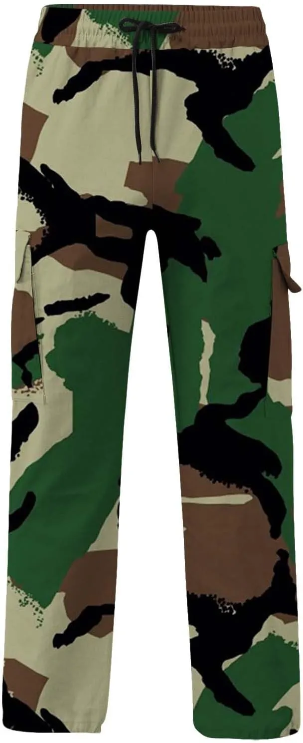 Casual Camo Cargo Pants Men Work Military Tactical Pants Lightweight Camo Tactical Combat Trousers with Multi Pocket