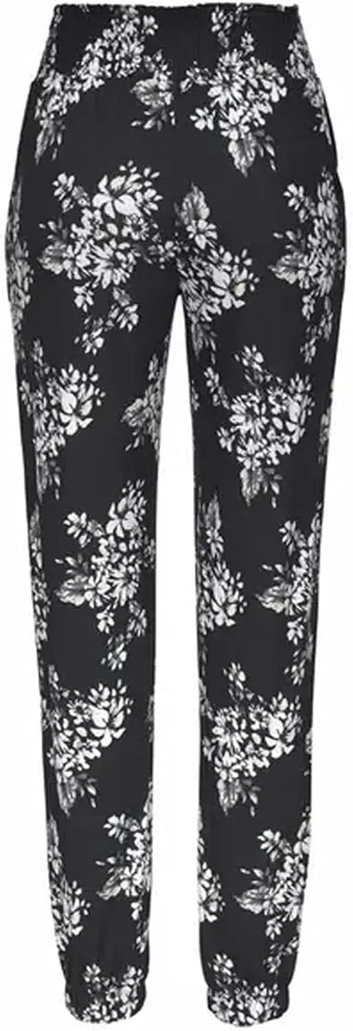 Casual Women's High Waist Printed Pants Loose Easy Trousers Boho Summer Beach Pants with Pockets