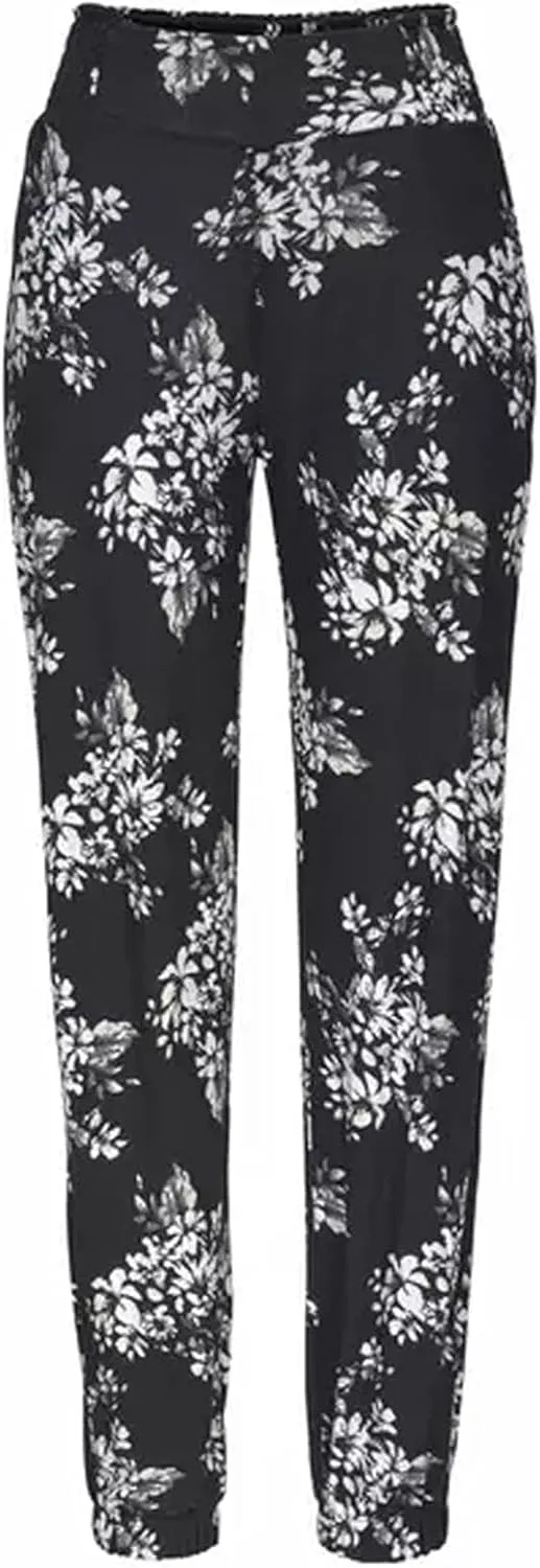 Casual Women's High Waist Printed Pants Loose Easy Trousers Boho Summer Beach Pants with Pockets