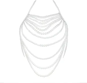 CCbodily Pearl Body Chain Bra - Fashion Shoulder Necklaces Bra Chain Body Jewelry