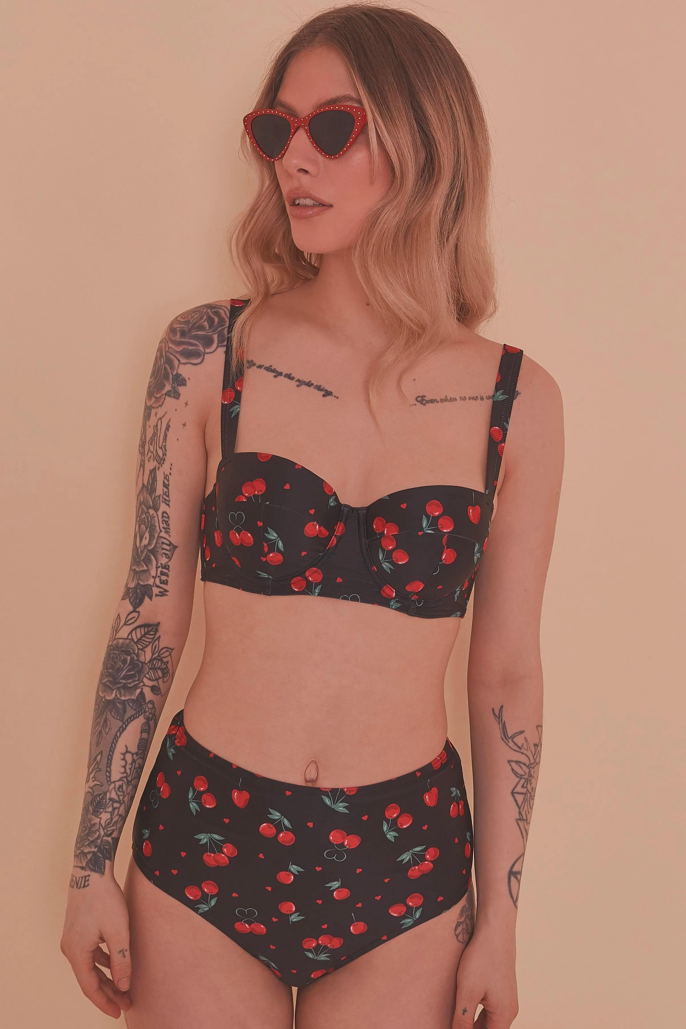 Cherry Love Balcony Bikini Top