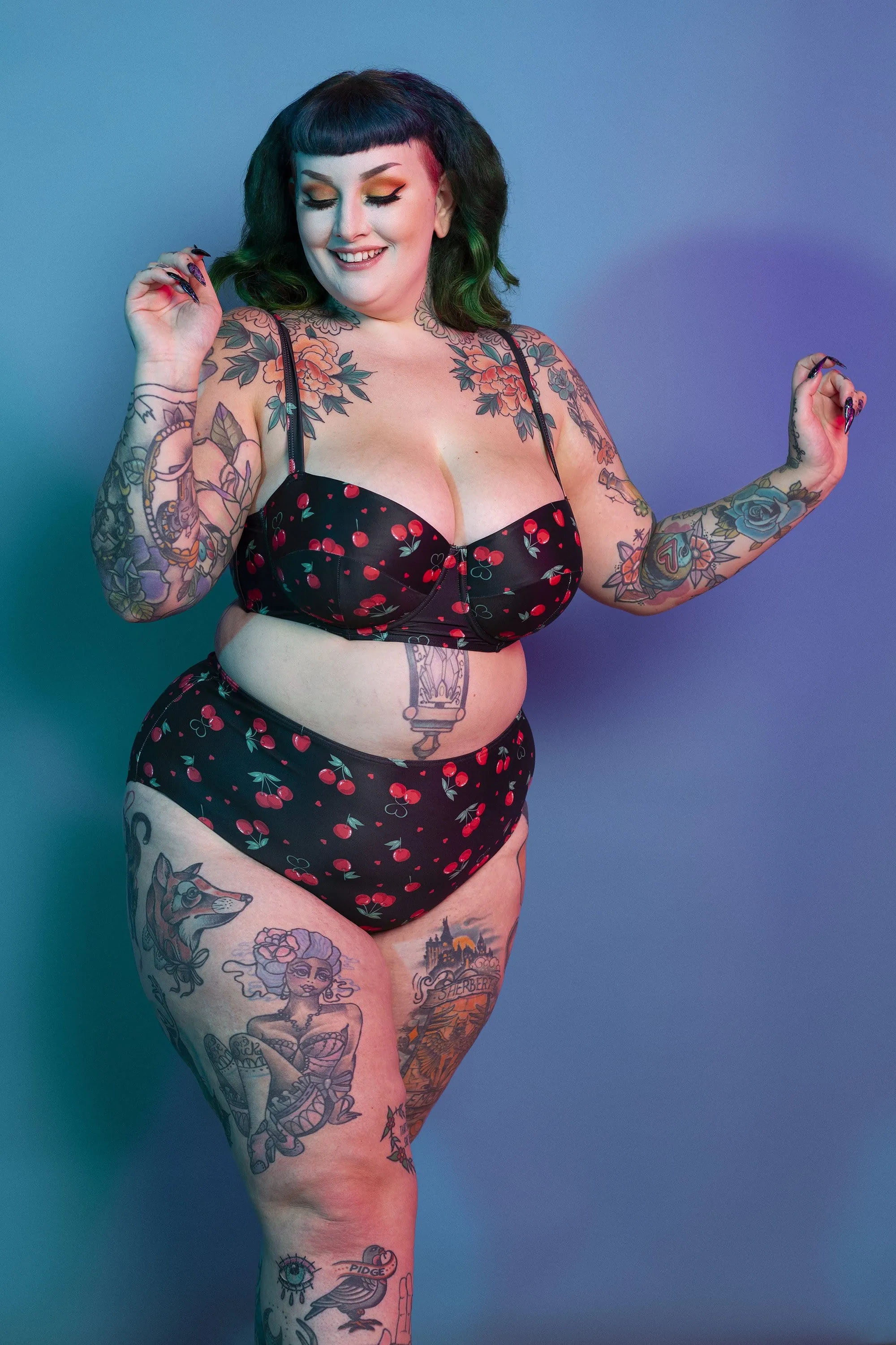 Cherry Love Balcony Bikini Top