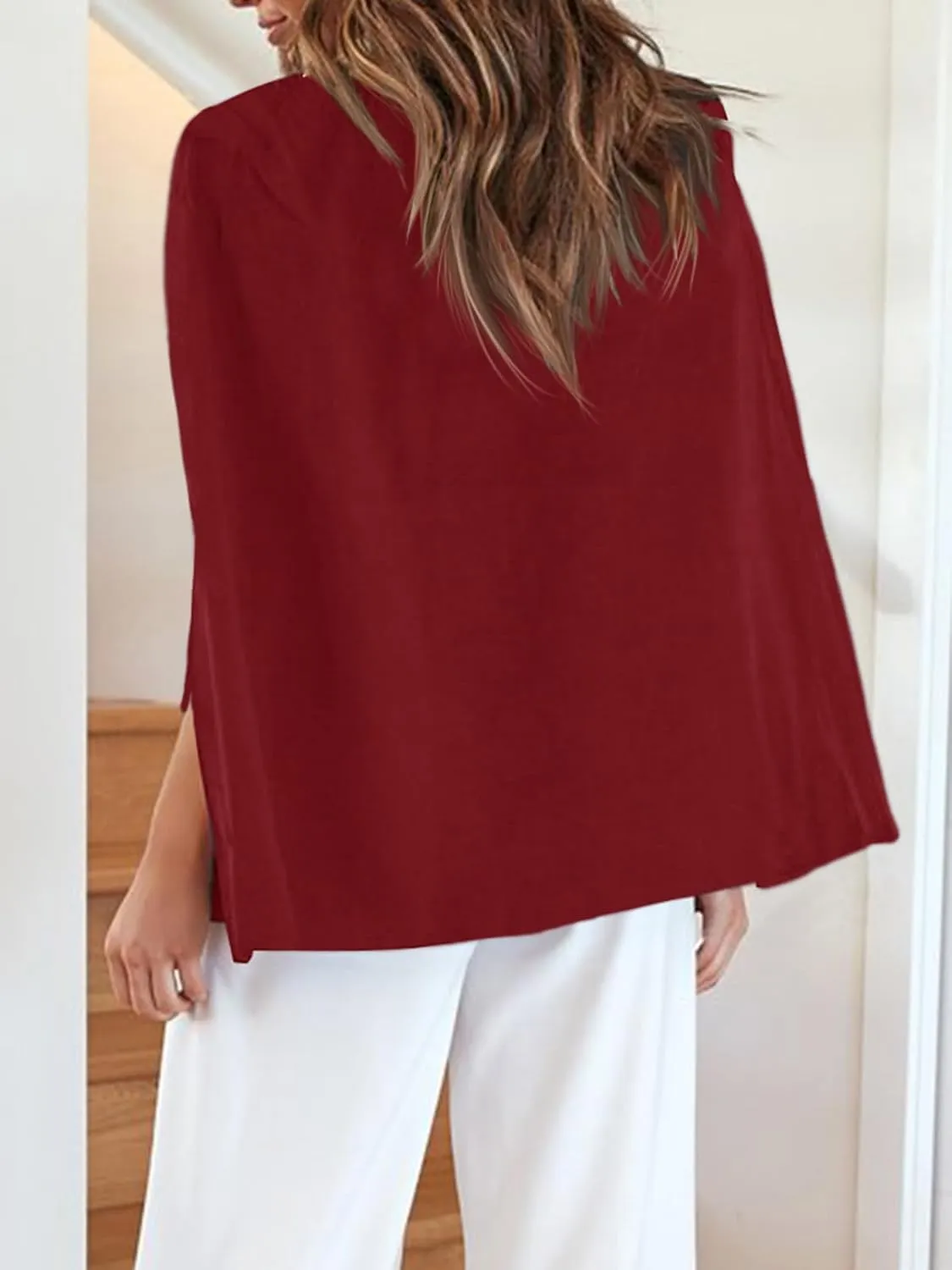 Cicy Bell Women's Casual Cape Blazer Jackets Split Sleeve Open Front Elegant Evening Party Workwear