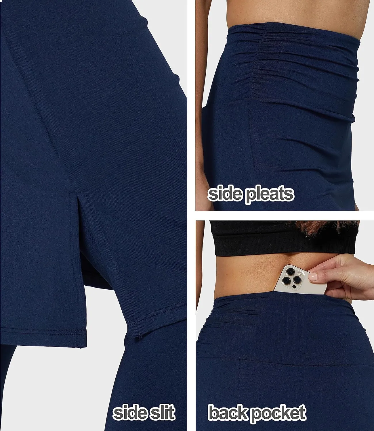 Cityoung Skirted Leggings for Women Dressy Skirt with Leggings Attached Workout Modest Swim Skirts with Capri with Pockets