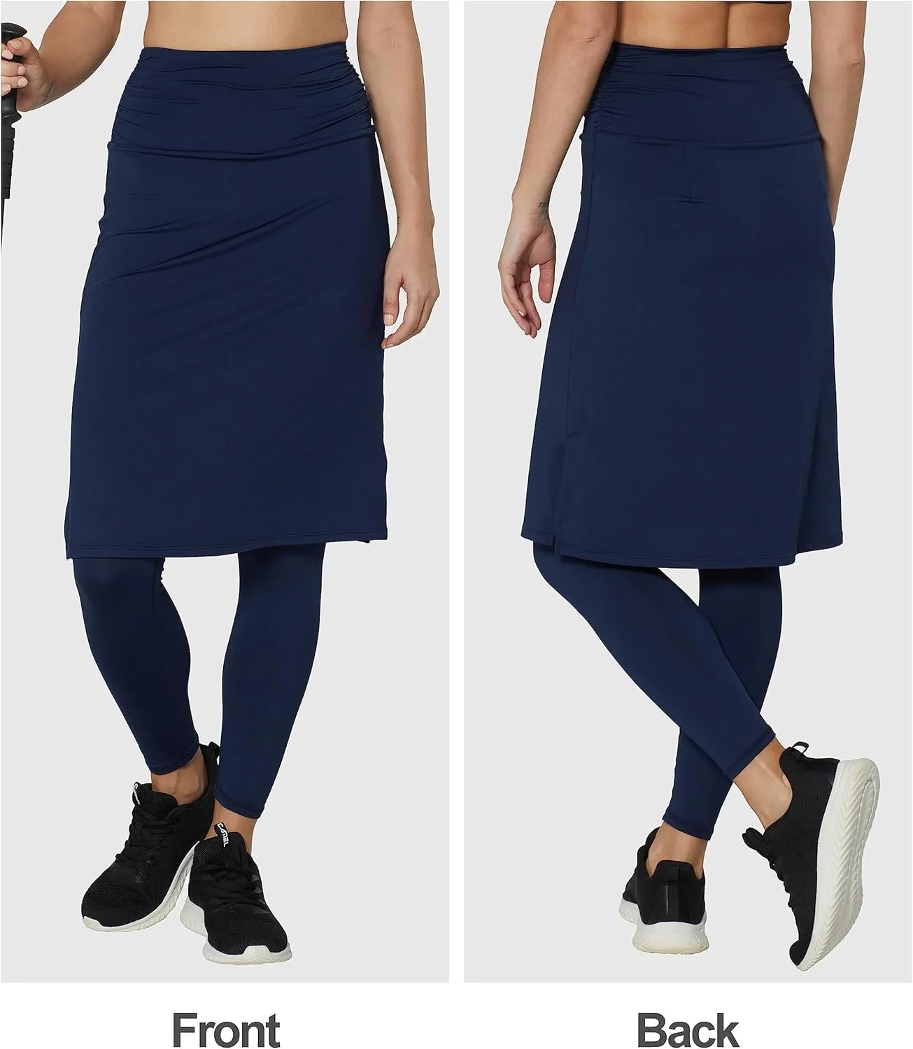 Cityoung Skirted Leggings for Women Dressy Skirt with Leggings Attached Workout Modest Swim Skirts with Capri with Pockets