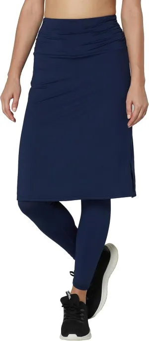 Cityoung Skirted Leggings for Women Dressy Skirt with Leggings Attached Workout Modest Swim Skirts with Capri with Pockets