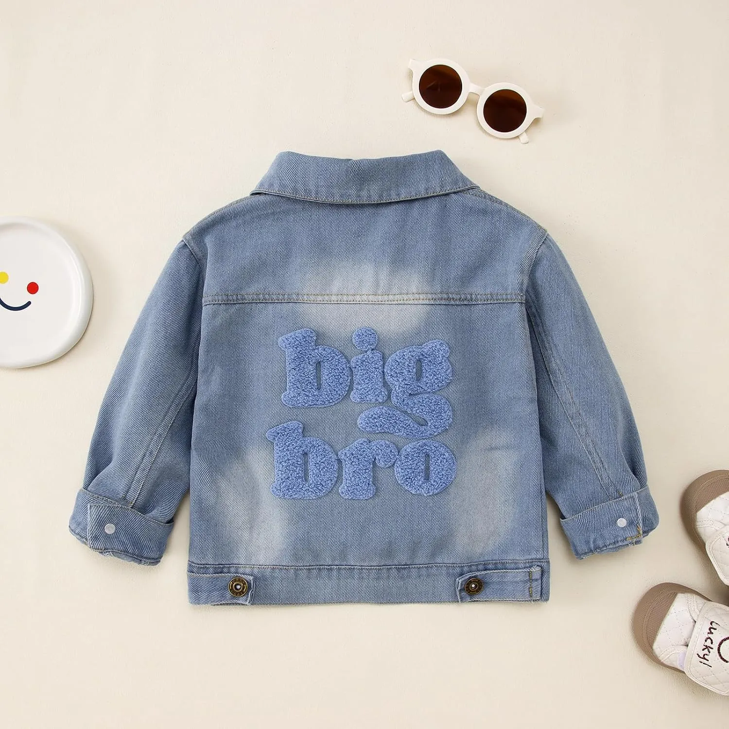 CM C&M WODRO Toddler Boys Girls Denim Jacket Big Brother Sister Embroidery Kids Jeans Jacket Top Button Down Coat Outerwear