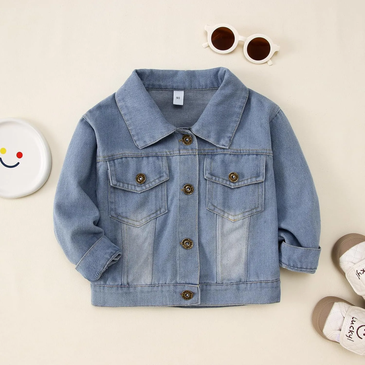 CM C&M WODRO Toddler Boys Girls Denim Jacket Big Brother Sister Embroidery Kids Jeans Jacket Top Button Down Coat Outerwear