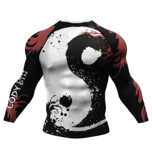 Cody Lundin - " YIN-YANG "  -  Long Sleeve MMA Compression  Shirt / Rash Guard