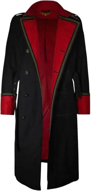 Commissar 40K Red Trench Coat Imperial Guard Twill Cotton Black Jacket