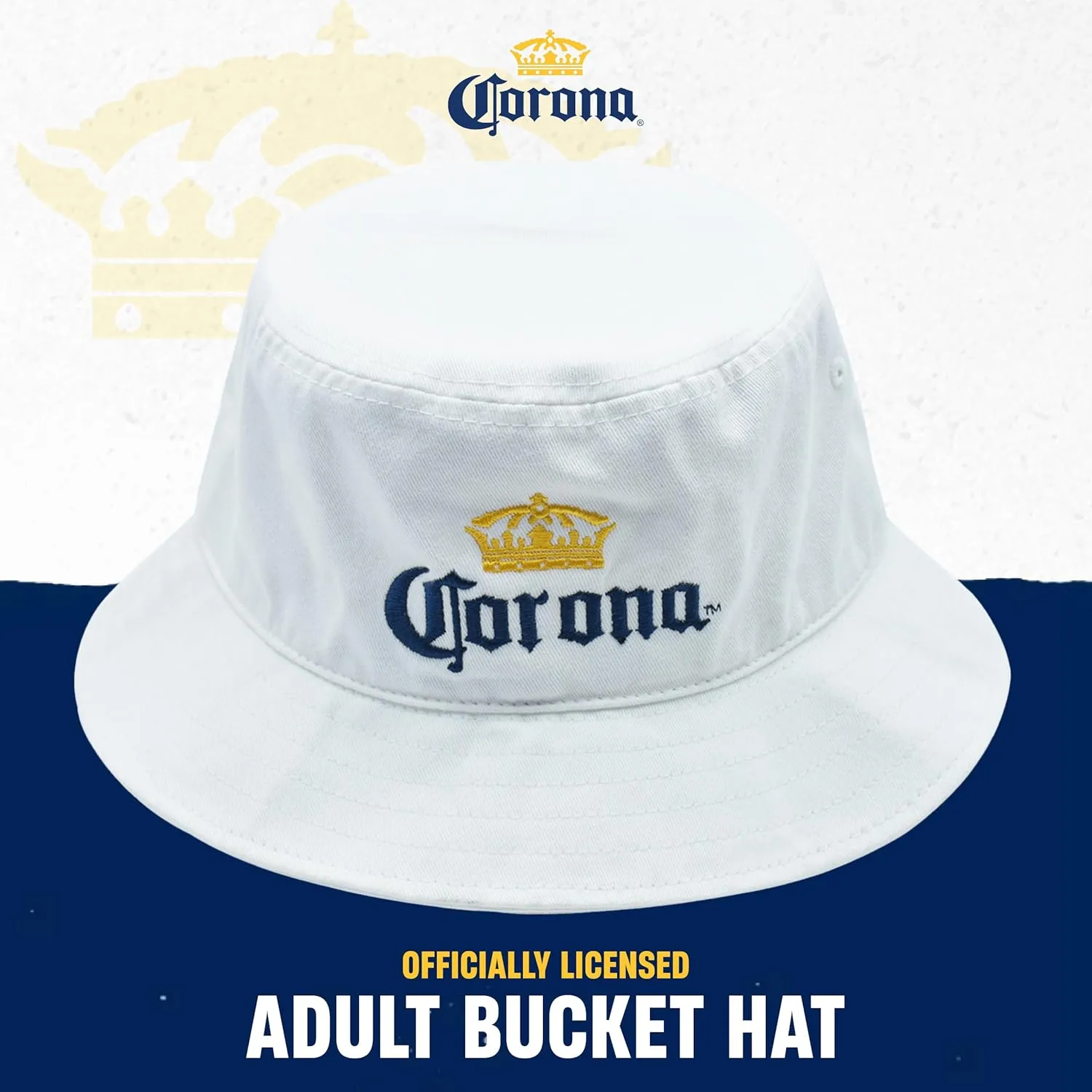 Concept One Women's Corona Extra Bucket Embroidered Logo, Packable Travel Sun Hat, Wide Brim Cap