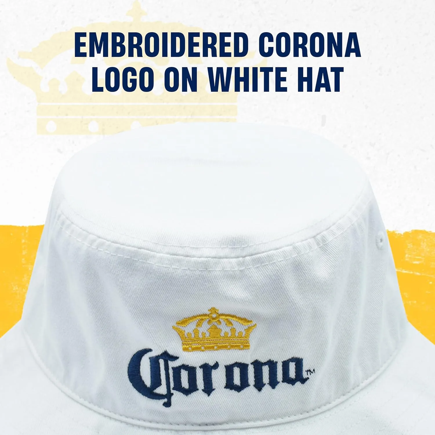 Concept One Women's Corona Extra Bucket Embroidered Logo, Packable Travel Sun Hat, Wide Brim Cap