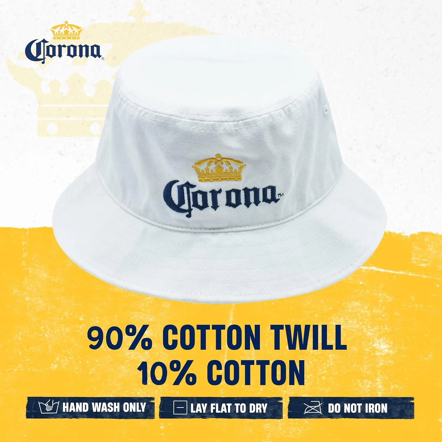 Concept One Women's Corona Extra Bucket Embroidered Logo, Packable Travel Sun Hat, Wide Brim Cap