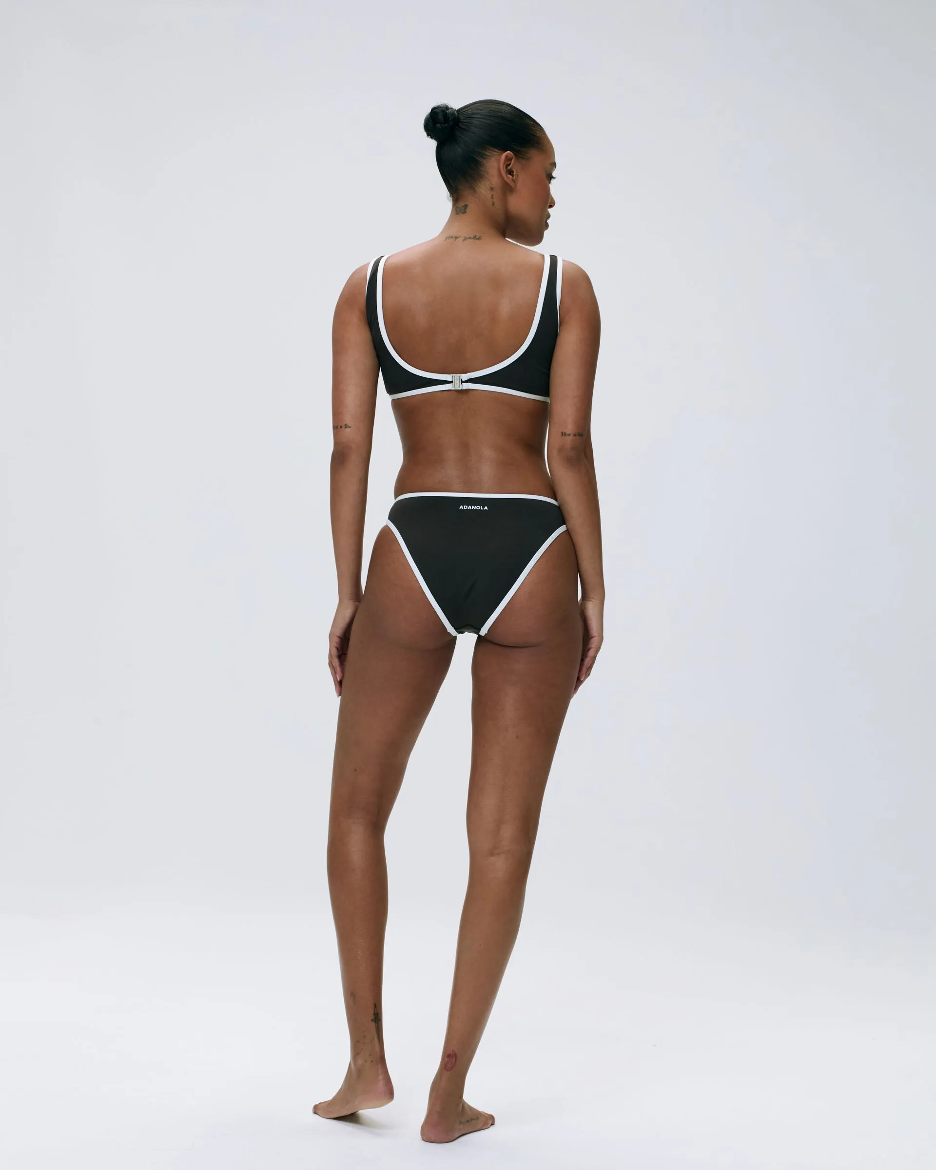 Contrast Scoop Bikini Top - Coffee Bean/Marshmallow White