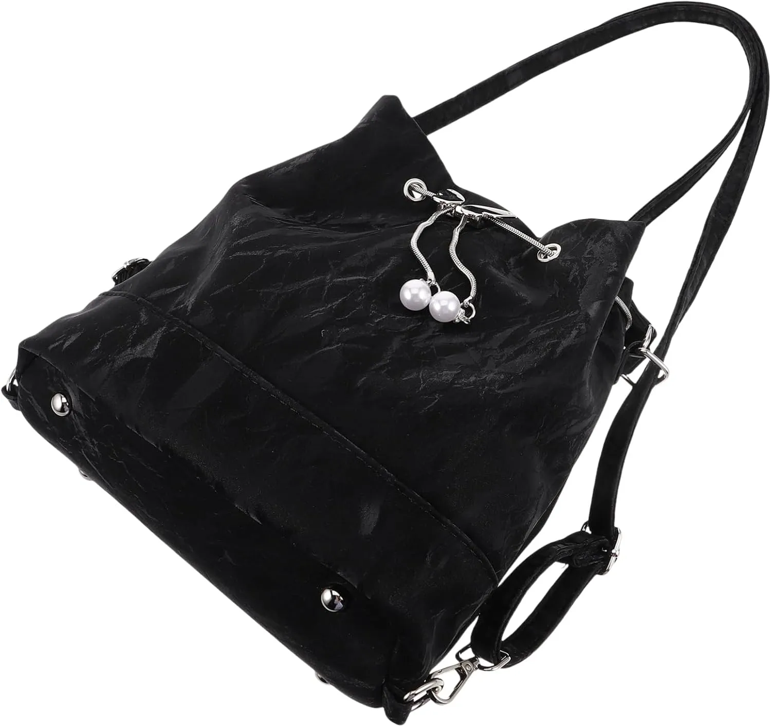 Convertible Bucket Handbag for Women Versatile Purse Chic Shoulder Bag Stylish Tote Backpack Spacious Capacity Sturdy Design for Everyday Use